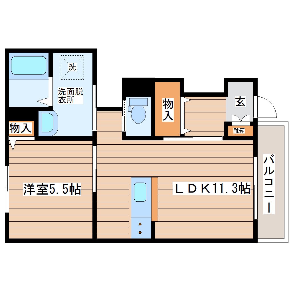 フェバリット(1LDK/1階)の間取り写真