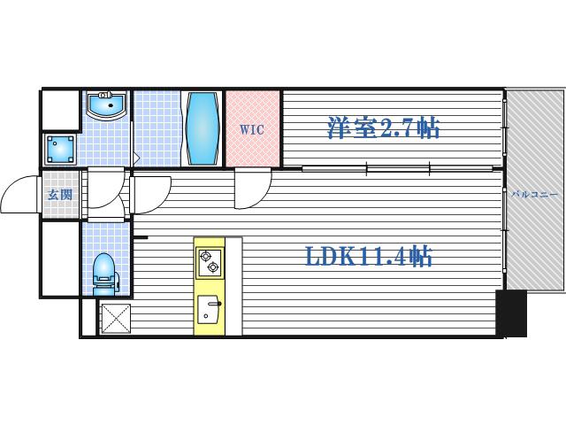 アプリーレ中之島(1LDK/7階)の間取り写真