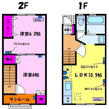 ソル・レヴェンテ(2LDK/1階)の間取り写真