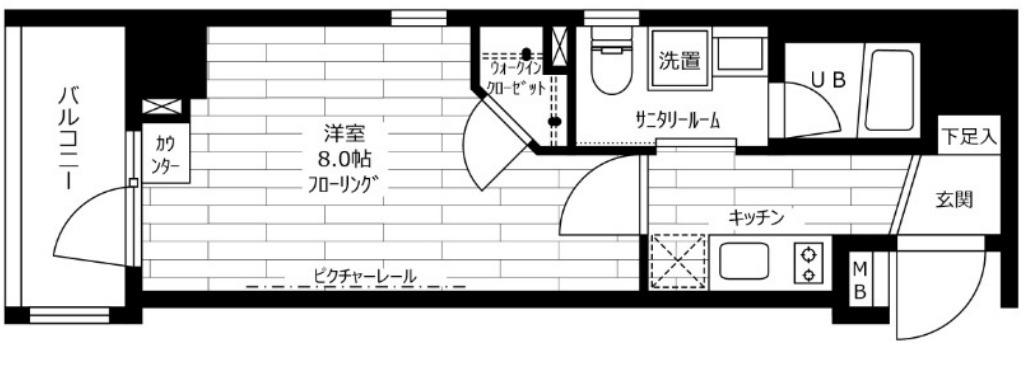 ステージファースト新宿原町(1K/10階)の間取り写真
