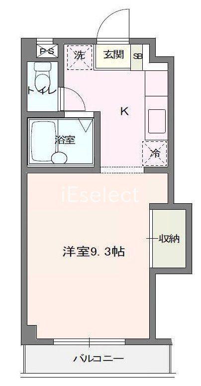 グランデュール麻衣III(1K/3階)の間取り写真