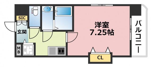 LUXE深江橋(1K/9階)の間取り写真