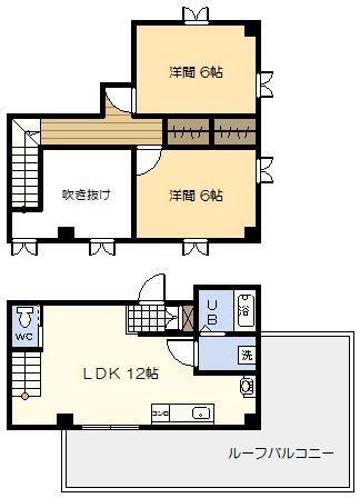 WOWD BLD 桜ヶ丘 (2LDK/6階)の間取り写真
