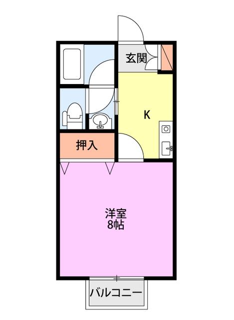 プロムナード(1K/1階)の間取り写真