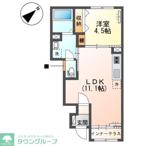 日野市日野アパート工事(1LDK/1階)の間取り写真