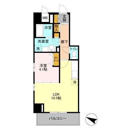 GRAN COURT YONO(1LDK/6階)の間取り写真