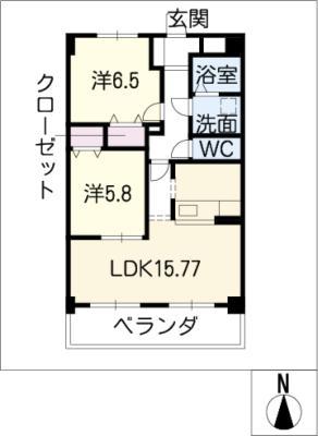 POLARIS(2LDK/3階)の間取り写真