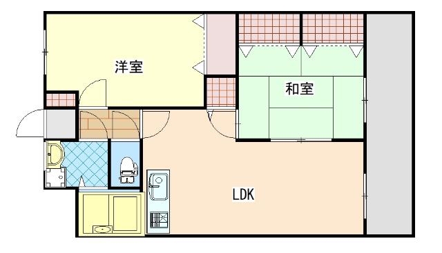 アイハイツ(2LDK/1階)の間取り写真