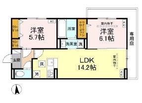 ティアラ(2LDK/1階)の間取り写真