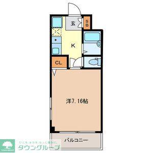グリーンハイム南浦和(1K/2階)の間取り写真