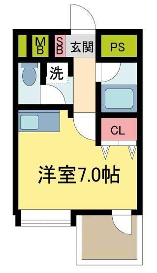 モンレーブ(1K/2階)の間取り写真