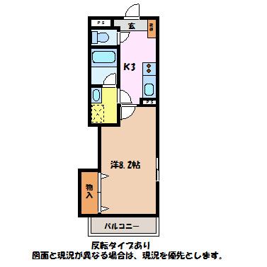 ニュースカイハイツ池田(1K/3階)の間取り写真