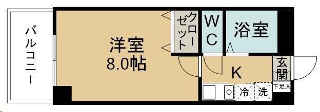 グランドシャリオ(1K/5階)の間取り写真