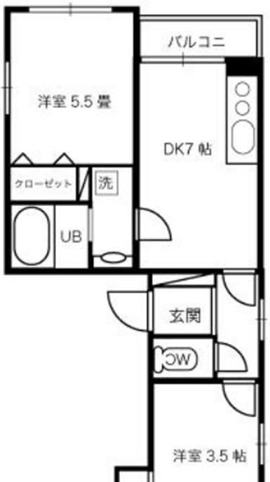 EFSビル(2DK/2階)の間取り写真