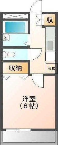 プレジール船橋(1K/2階)の間取り写真