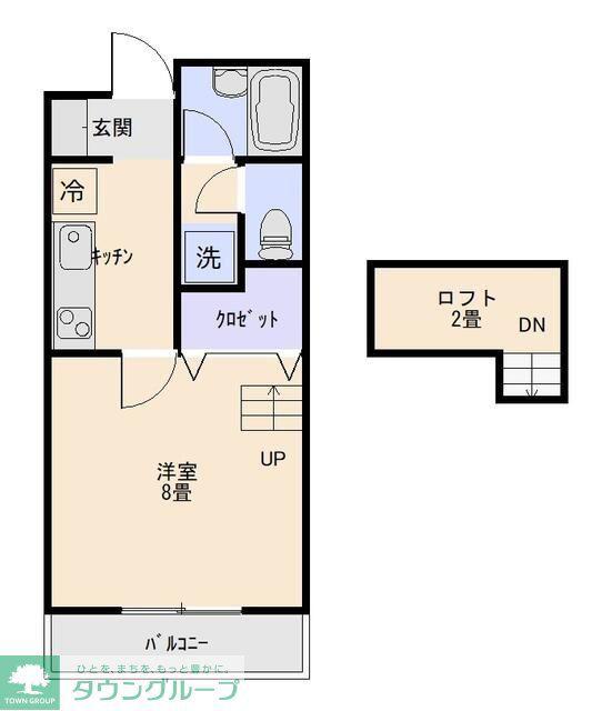 市川第5ハイツ(1K/2階)の間取り写真
