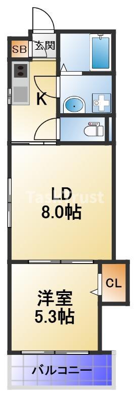 GLANPIACOURT放出東(1LDK/3階)の間取り写真