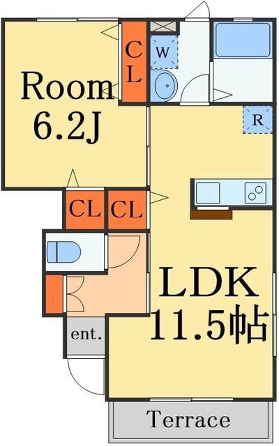 BEL ESPOIR(1LDK/1階)の間取り写真
