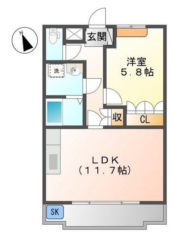 ファミリアーナ(1LDK/2階)の間取り写真