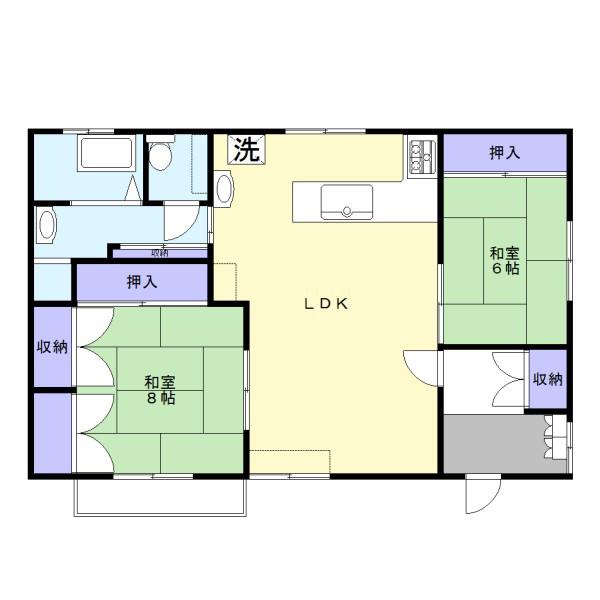 グリーンハイツ(2LDK/1階)の間取り写真