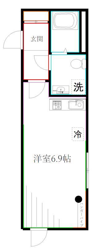 CELESTE KOGANE(ワンルーム/2階)の間取り写真