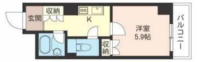 LASANTE川崎(1K/8階)の間取り写真