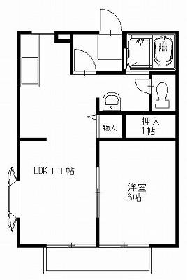 カーサ・ピエデルモンテ(1LDK/2階)の間取り写真