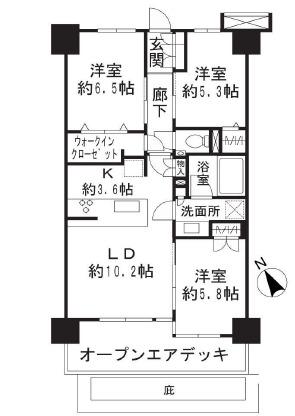 ヴェレーナグラン門前仲町(3LDK/2階)の間取り写真