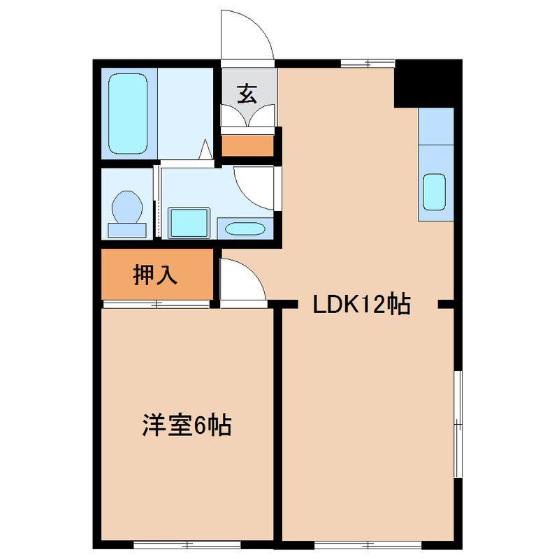 ターキーハウスI(1LDK/1階)の間取り写真