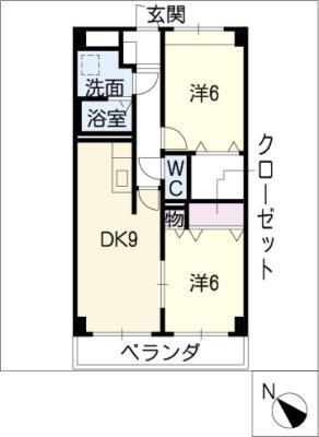メゾン・ド・エール(2DK/2階)の間取り写真