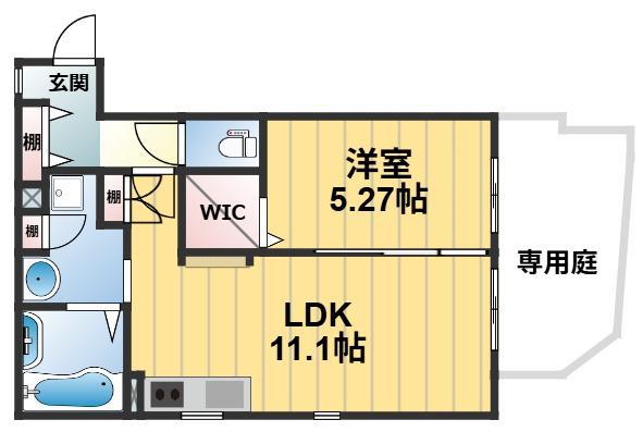 メゾン・デ・ベルジュ鴫野(1LDK/2階)の間取り写真