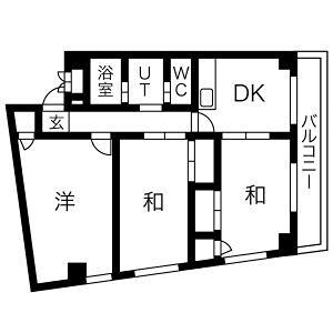 ロイヤルハイツ宏和I(3K/6階)の間取り写真