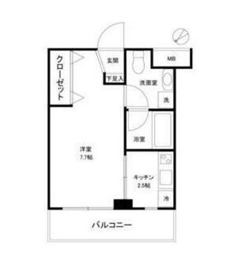 レグラス大岡山(1K/4階)の間取り写真