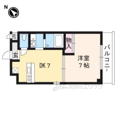 アクアヒルズ(1DK/7階)の間取り写真