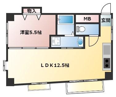 下坂部ベース02(1LDK/4階)の間取り写真
