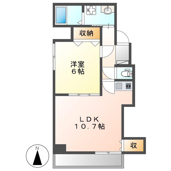 ヒルズ新栄(1LDK/5階)の間取り写真