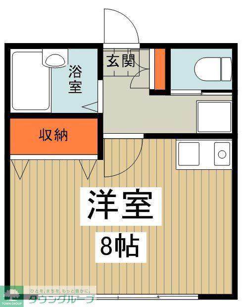 KTビル(ワンルーム/2階)の間取り写真
