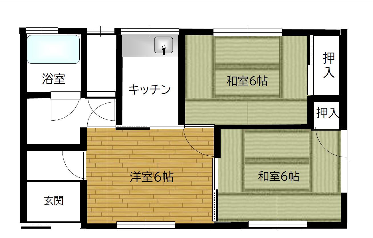 中村 A号(3K/1階)の間取り写真