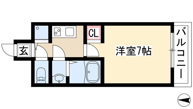 ヴィラマリオン(1K/5階)の間取り写真