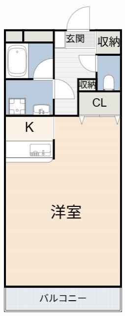 パームタウン新安城(1K/2階)の間取り写真