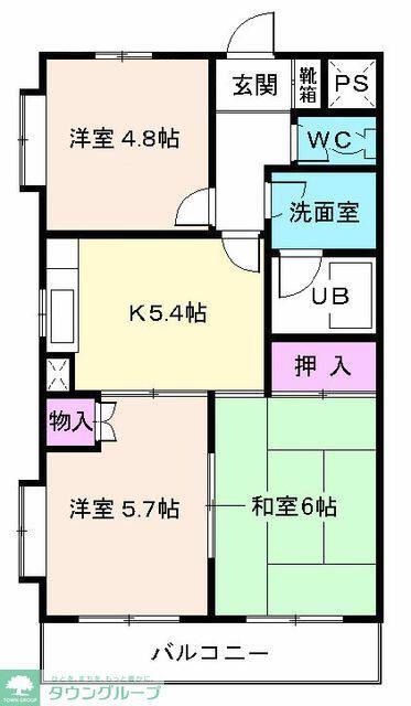 アペックスヒルズ(3K/3階)の間取り写真