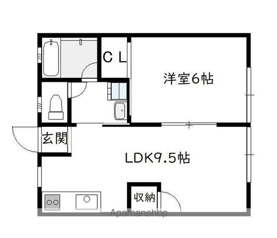 平原コーポ(1LDK/2階)の間取り写真