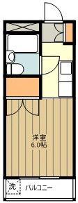 サンアベニュー長淵(1K/1階)の間取り写真