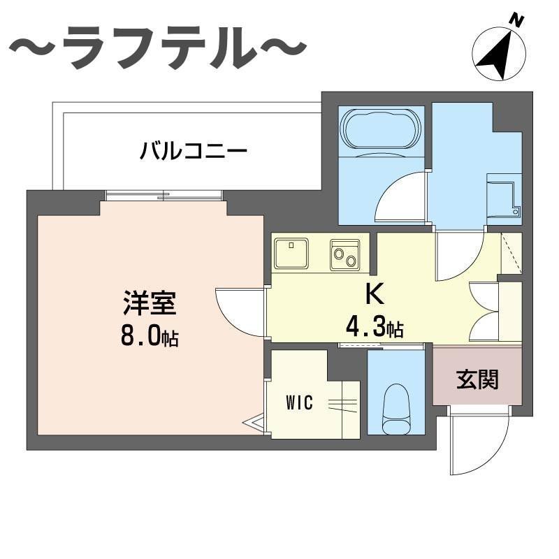 プレシュー航空公園(1K/2階)の間取り写真