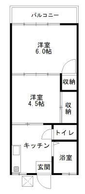 ハイツ渋谷(2K/2階)の間取り写真