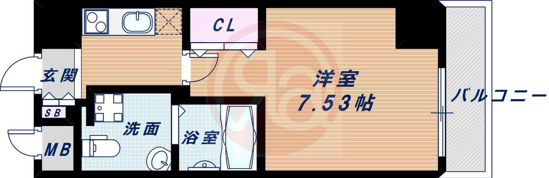 大阪プレステージアコモデーション(1K/11階)の間取り写真