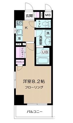 レクレドール豊洲(1K/7階)の間取り写真