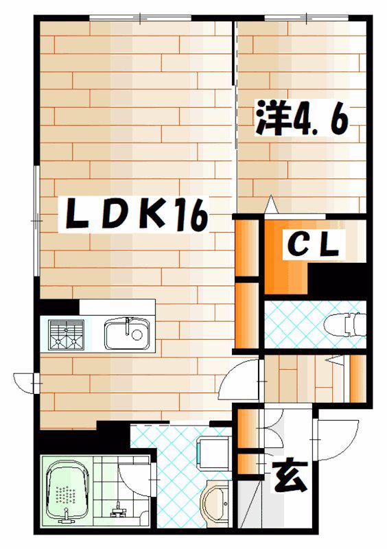 SHAMAISON LA RENAISSANCE(1LDK/1階)の間取り写真
