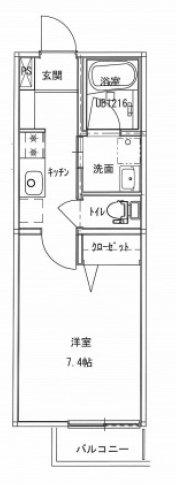 CASACOZY山根町(1K/1階)の間取り写真