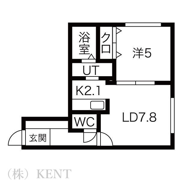 TRENTADUE(1LDK/1階)の間取り写真